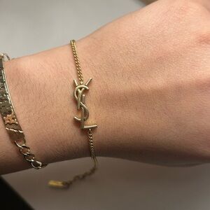 Yves Saint Laurent Gold Logo Chain Bracelet